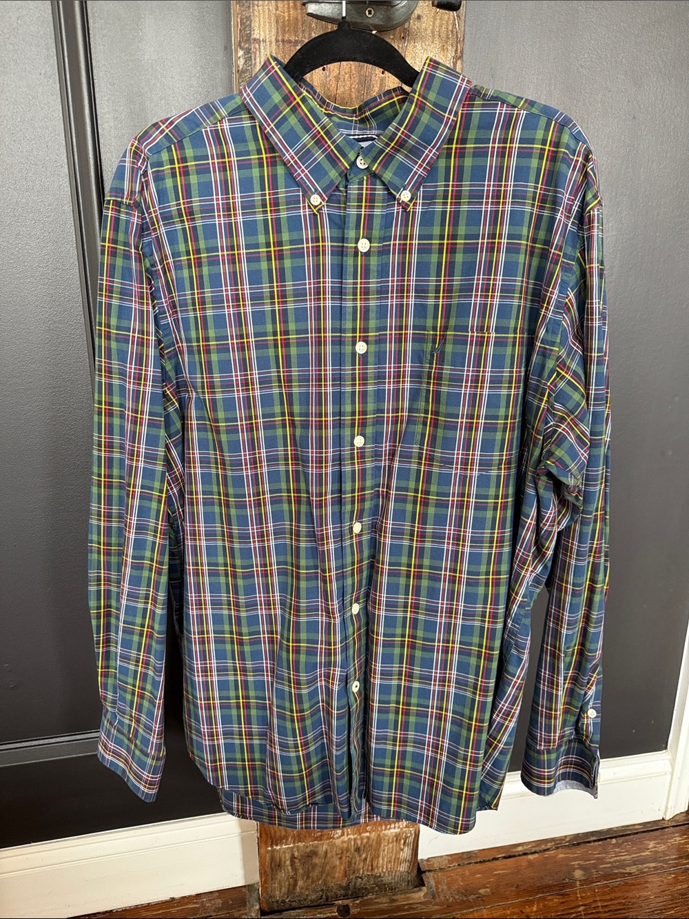 Men's Nautica Green & Blue Plaid Button-Down Shirt